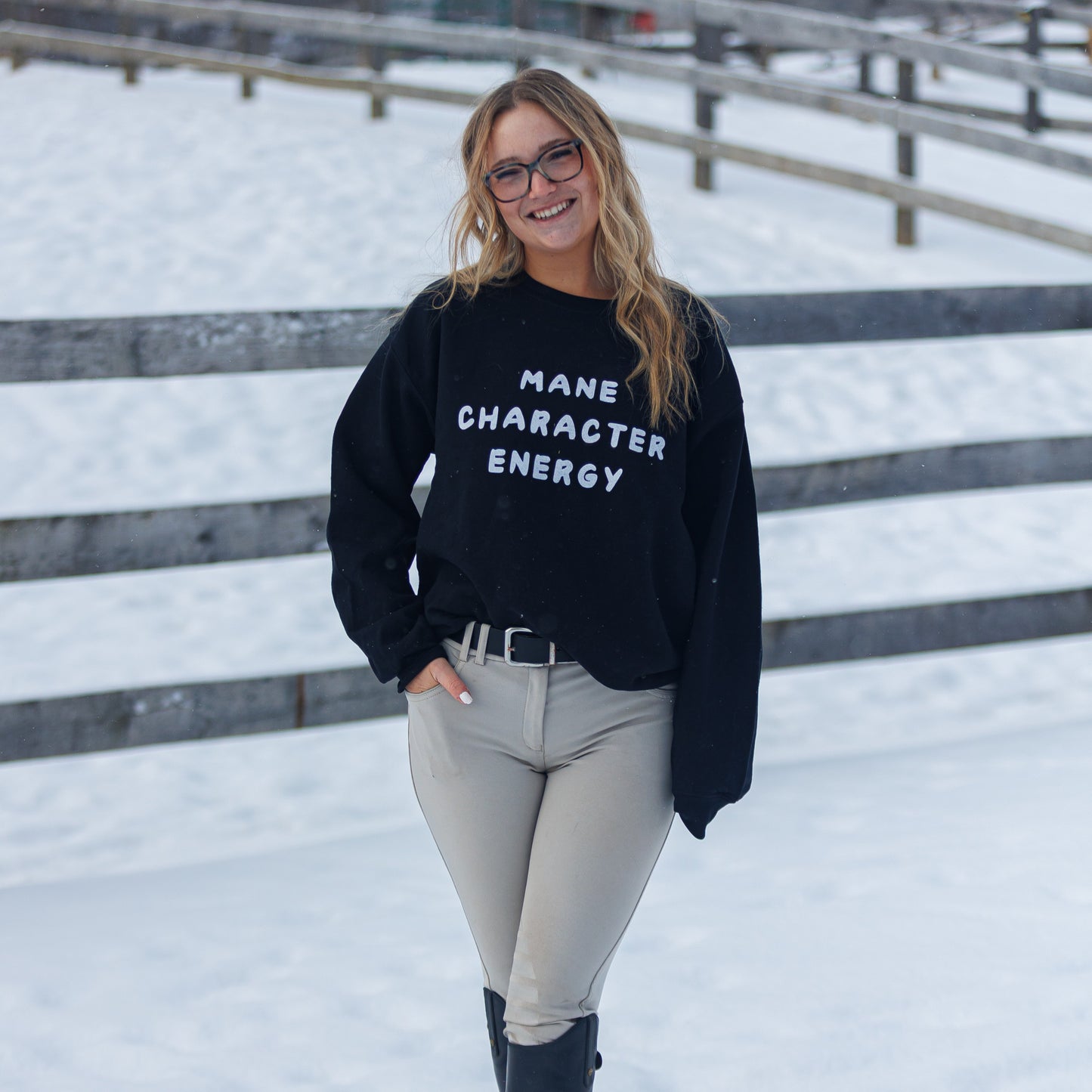 Mane Character Energy Crewneck - BLACK