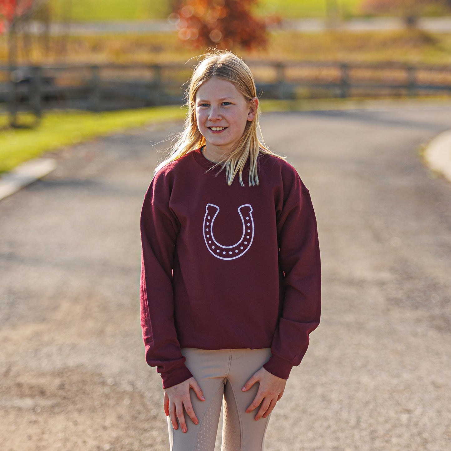Horseshoe Crewneck - YOUTH MAROON