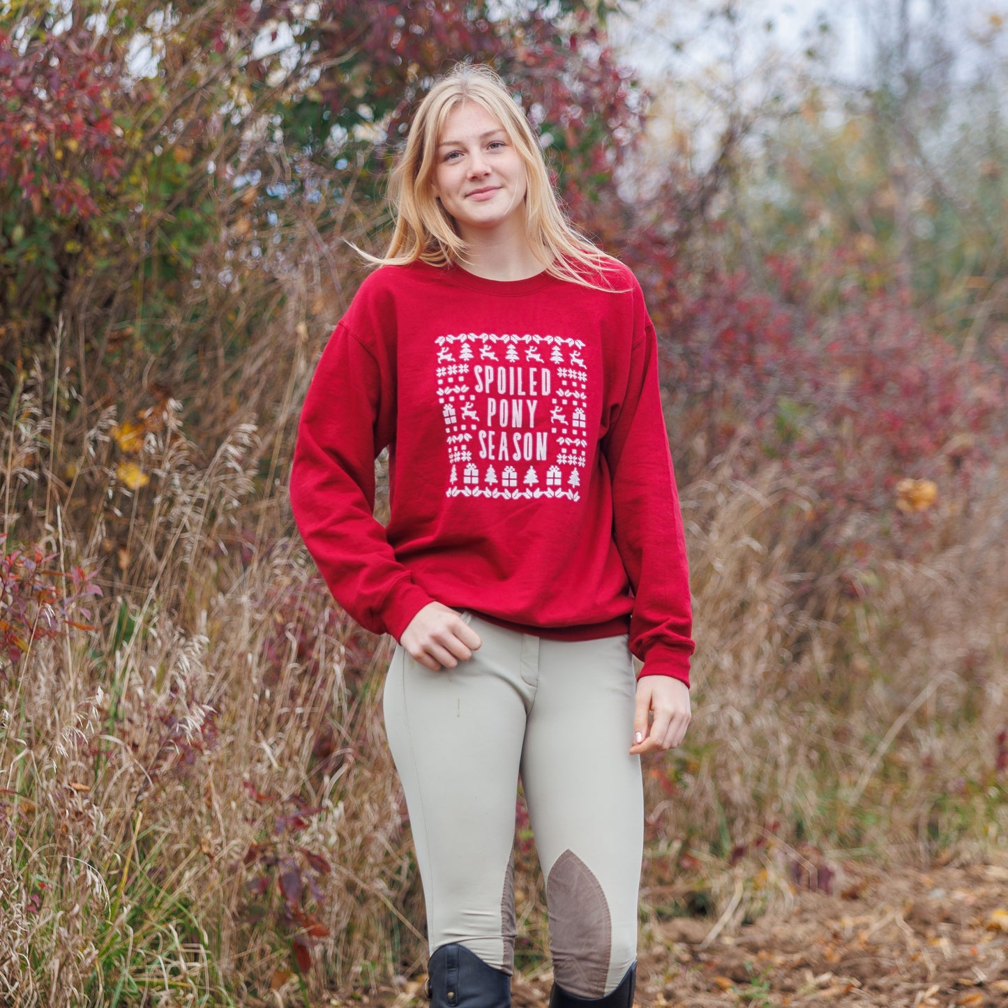 Spoiled Pony Season Crewneck - SANTA RED