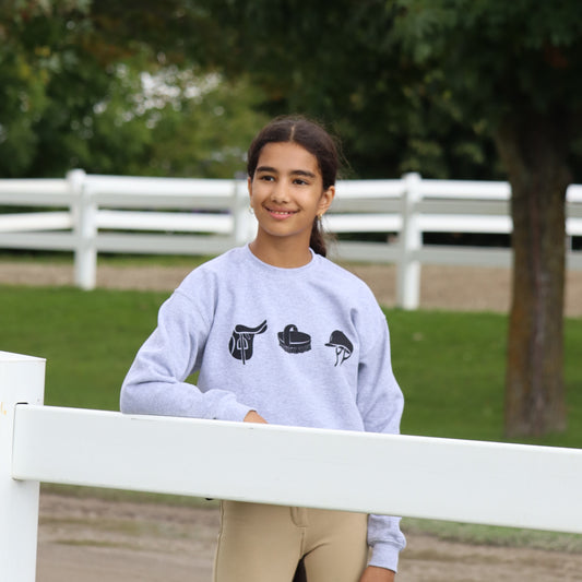 Tack Up Crewneck - HEATHER | YOUTH