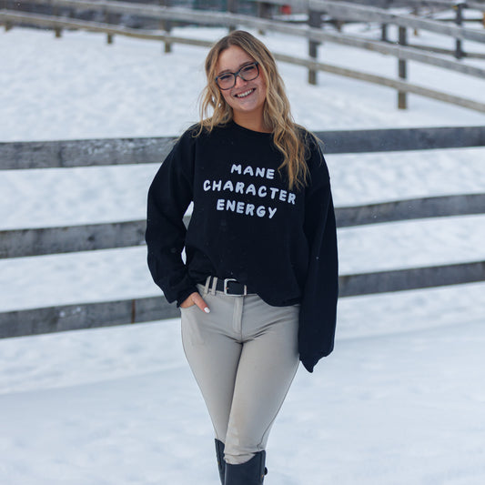 Mane Character Energy Crewneck - BLACK