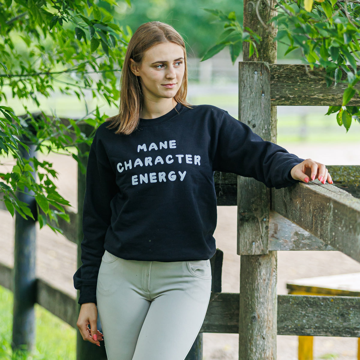 Mane Character Energy Crewneck - BLACK
