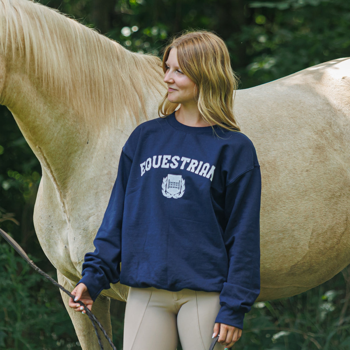 Equestrian Vintage Crewneck - NAVY