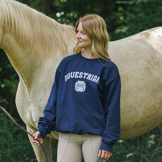 Equestrian Vintage Crewneck - NAVY