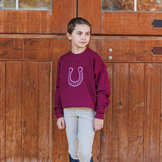 Horseshoe Crewneck - YOUTH MAROON