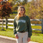 Equestrian Varsity Crewneck - PINE
