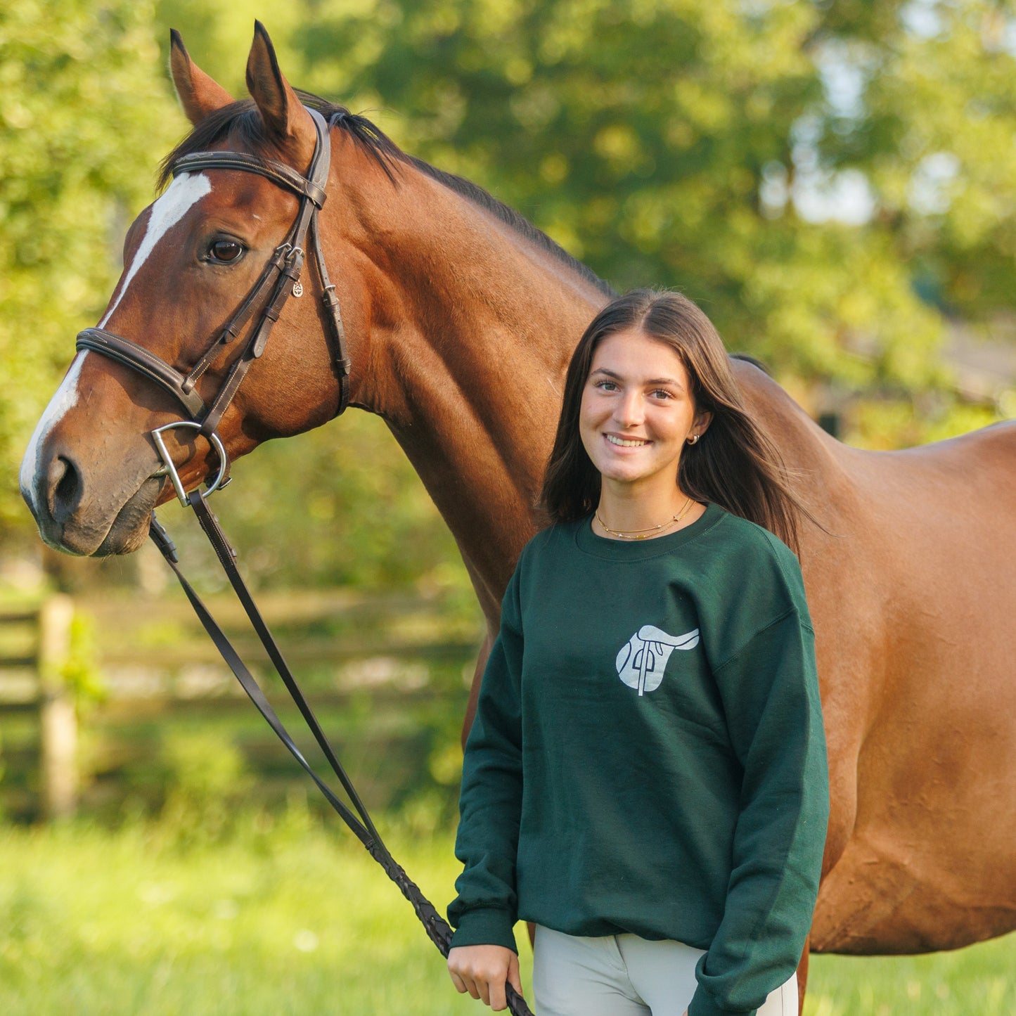 Saddle Up Crewneck - FOREST